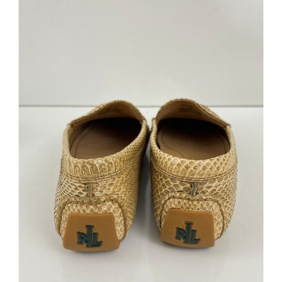 Lauren Ralph Lauren Women's Carys Slip On Loafer Driving Shoe Tan size 8 - Picture 4 of 9